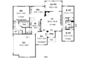 European Style House Plan - 3 Beds 2 Baths 1983 Sq/Ft Plan #329-115 