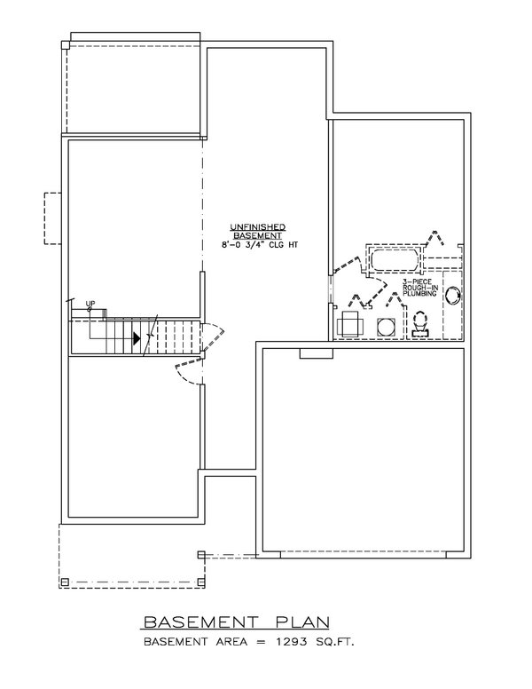 Dream House Plan - Floor Plan - Lower Floor for Craftsman House Plan #1100-156 - 3 bed, 2.5 bath