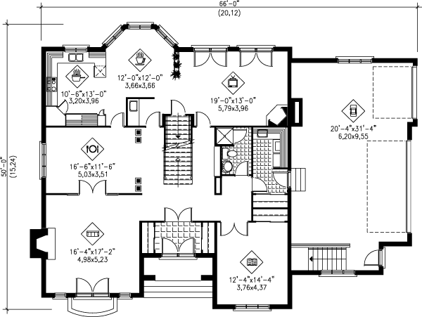 European Floor Plan - Main Floor Plan #25-2126