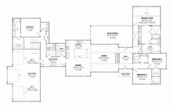 Modern Floor Plan - Main Floor Plan #1096-56