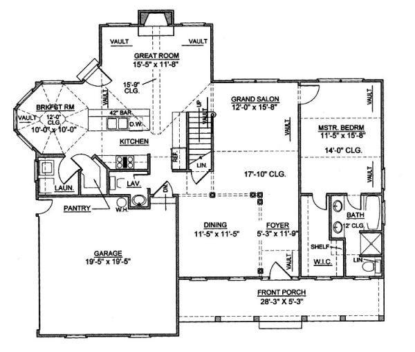 House Plan Design - Country Floor Plan - Main Floor Plan #119-268