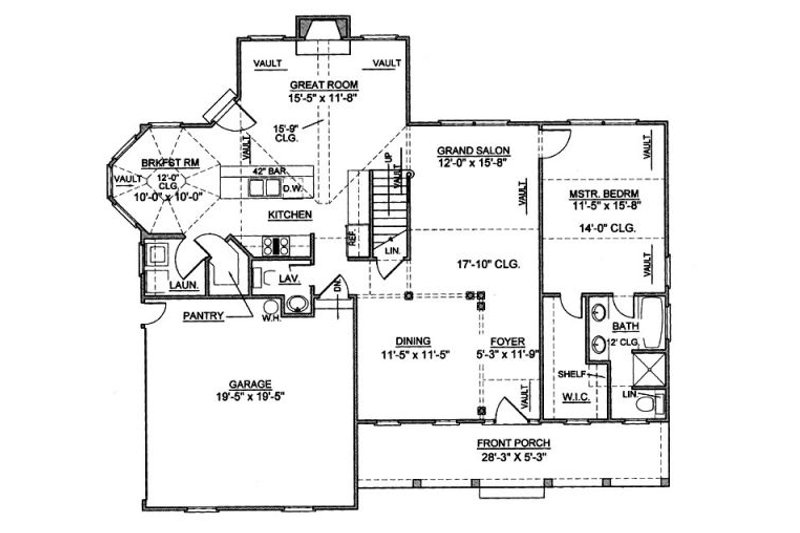 Home Plan - Floor Plan - Main Floor for Country House Plan #119-268 - 3 bed, 2.5 bath