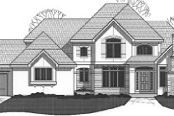 Exterior - Front Elevation for Traditional House Plan #67-823 - 4 bed, 4 bath