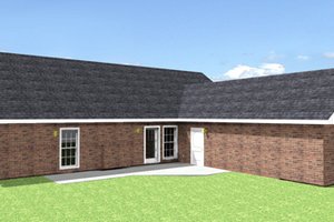 Exterior - Rear Elevation for Country House Plan #44-115 - 4 bed, 3 bath