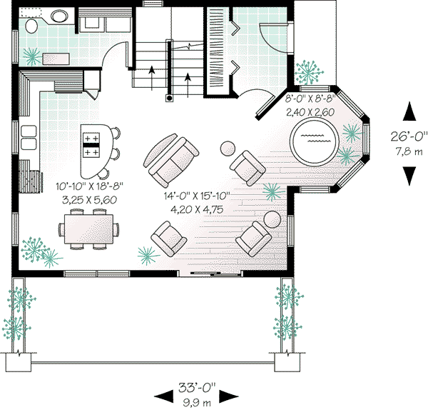 House Plan Design - Cottage Floor Plan - Main Floor Plan #23-505