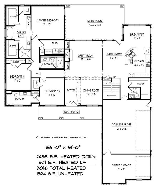 Traditional Floor Plan - Main Floor Plan #424-422