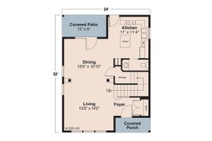 Floor Plan - Main Floor for Farmhouse House Plan #124-310 - 3 bed, 2.5 bath