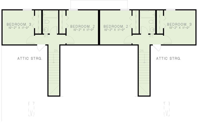 House Plan Design - Floor Plan - Upper Floor for Traditional House Plan #17-1050 - 3 bed, 2 bath