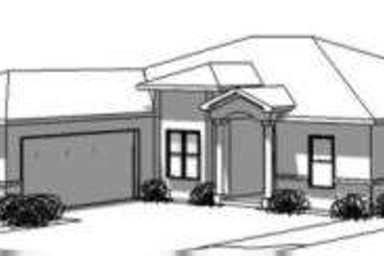 Exterior - Front Elevation for Adobe / Southwestern House Plan #24-183 - 3 bed, 2 bath