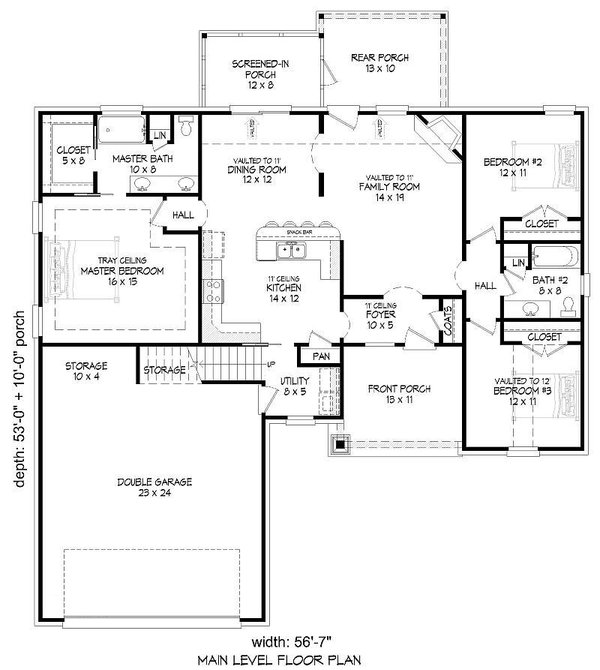 Modern Floor Plan - Main Floor Plan #932-553