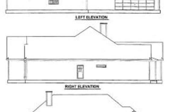 Exterior - Rear Elevation for Southern House Plan #63-113 - 4 bed, 2.5 bath