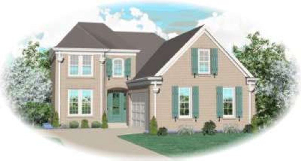 Exterior - Front Elevation 2 for European House Plan #81-829 - 3 bed, 2.5 bath
