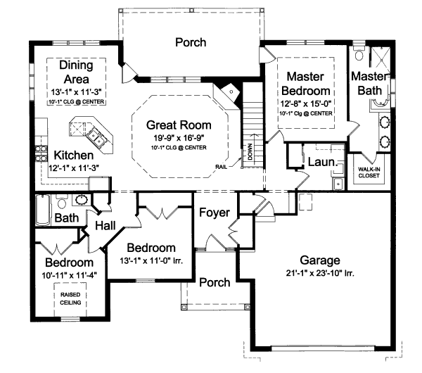 Architectural House Design - Country Floor Plan - Main Floor Plan #46-459