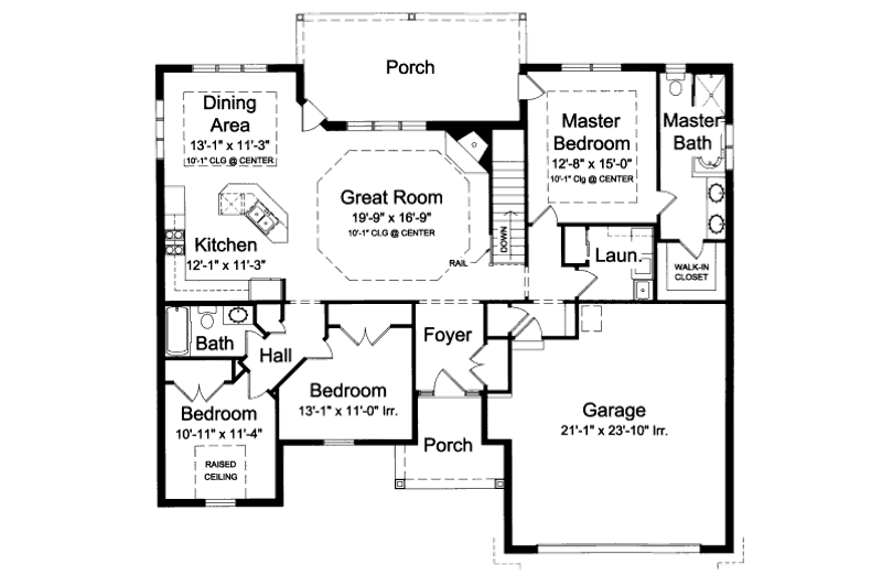 Home Plan - Floor Plan - Main Floor for Country House Plan #46-459 - 3 bed, 2 bath