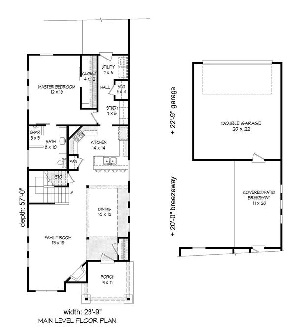 House Blueprint - Country Floor Plan - Main Floor Plan #932-20