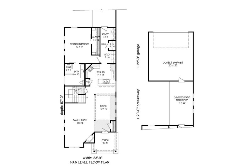 Dream House Plan - Floor Plan - Main Floor for Country House Plan #932-20 - 3 bed, 2 bath