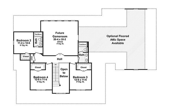 Floor Plan - Upper Floor for Country House Plan #21-269 - 4 bed, 3.5 bath