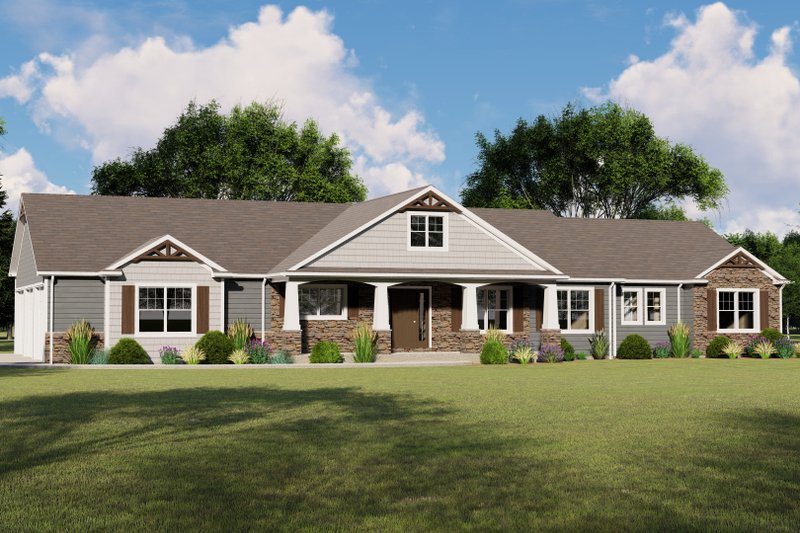 House Design - Craftsman Exterior - Front Elevation Plan #1064-72