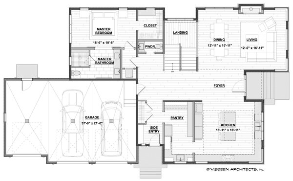 House Blueprint - Modern Floor Plan - Main Floor Plan #928-394
