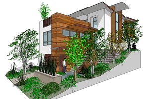 Modern Exterior - Front Elevation Plan #484-1