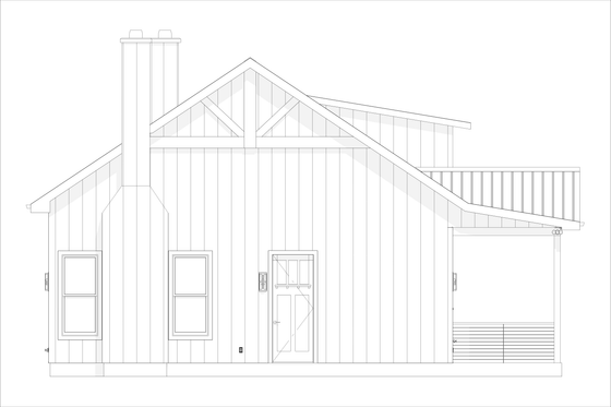 Exterior - Other Elevation 3 for Farmhouse House Plan #1127-15 - 2 bed, 2 bath