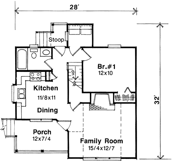 House Blueprint - Cottage Floor Plan - Main Floor Plan #41-103