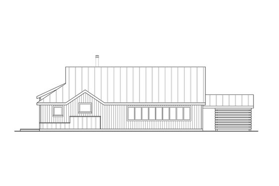 Exterior - Rear Elevation for Country House Plan #124-1306, 1 bath