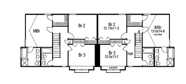 Traditional Floor Plan - Upper Floor Plan #57-574