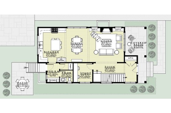Floor Plan - Main Floor for Farmhouse House Plan #901-154 - 5 bed, 3.5 bath