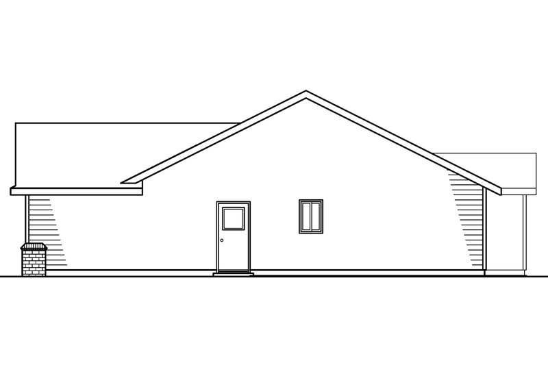 House Plan Design - Exterior - Other Elevation 1 for Ranch House Plan #124-379 - 3 bed, 2 bath