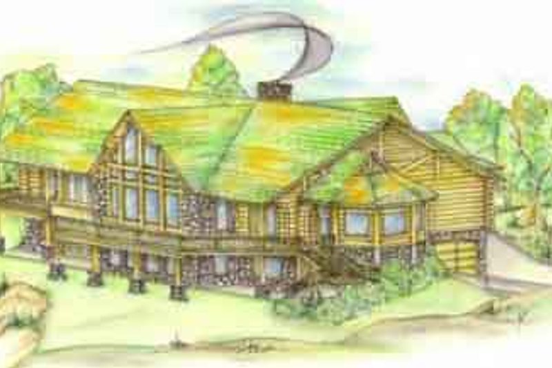 House Plan Design - Log Exterior - Front Elevation Plan #117-105