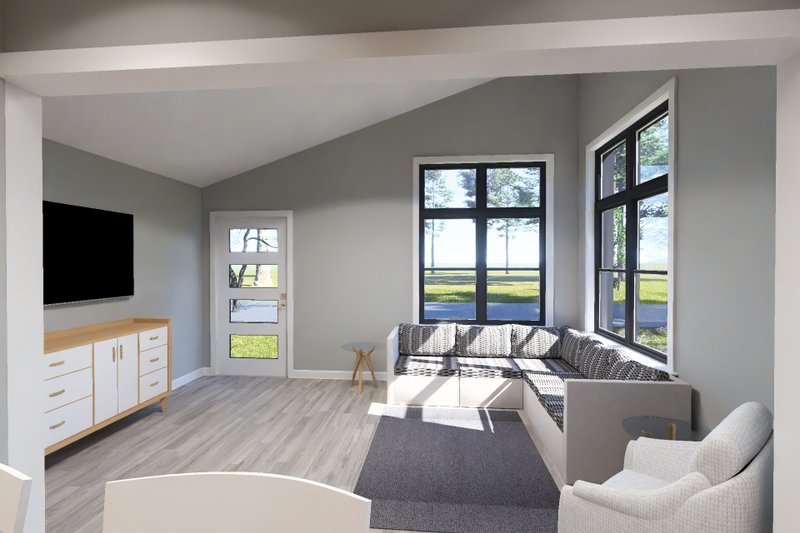 Dream House Plan - Interior - Family Room for Modern House Plan #513-2435 - 1 bed, 1 bath
