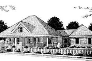 Country Exterior - Front Elevation Plan #20-182