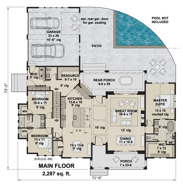 Craftsman Floor Plan - Main Floor Plan #51-1304