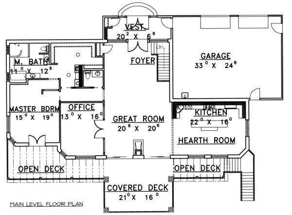 House Design - Southern Floor Plan - Main Floor Plan #117-565