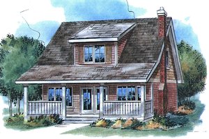 Country Exterior - Front Elevation Plan #18-2001