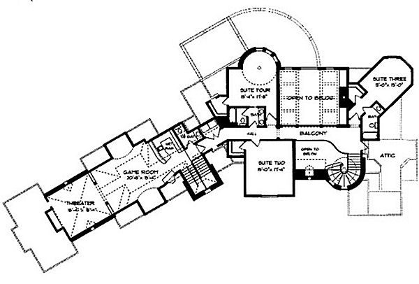 Architectural House Design - European Floor Plan - Upper Floor Plan #413-126