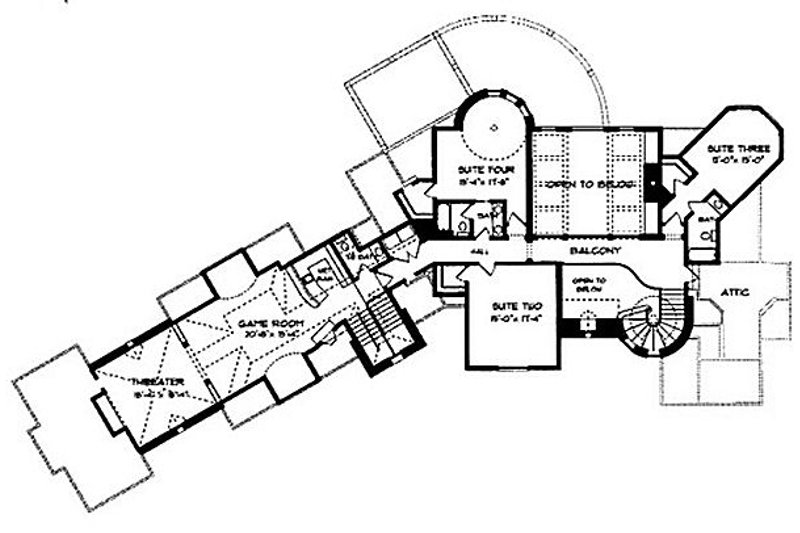 Home Plan - Floor Plan - Upper Floor for European House Plan #413-126 - 4 bed, 4.5 bath