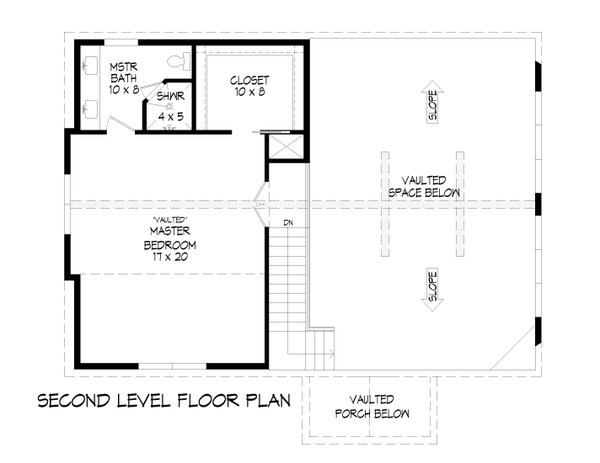 House Blueprint - Southern Floor Plan - Upper Floor Plan #932-810