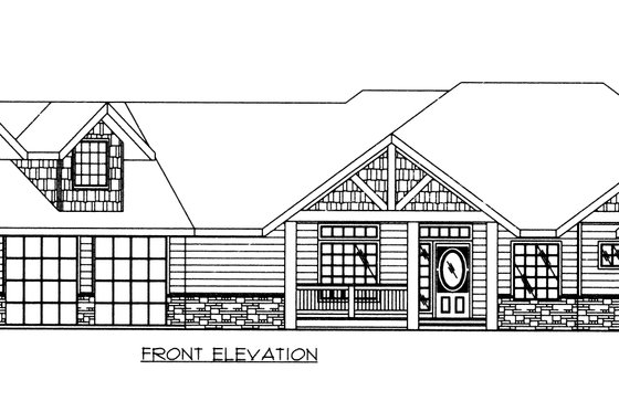 Exterior - Front Elevation 3 for Craftsman House Plan #117-1091 - 1 bed, 2 bath