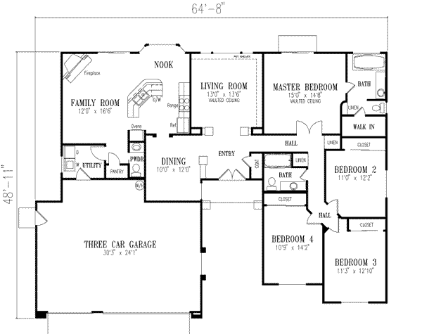 Architectural House Design - Adobe / Southwestern Floor Plan - Main Floor Plan #1-426