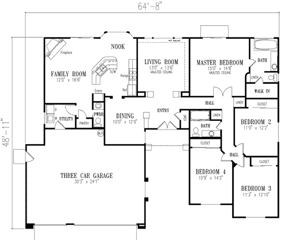 Adobe / Southwestern Floor Plan - Main Floor Plan #1-426
