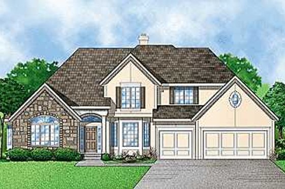Exterior - Front Elevation for Traditional House Plan #67-102 - 4 bed, 3 bath