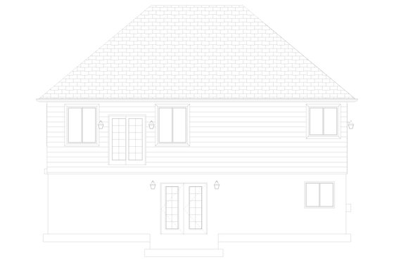 Exterior - Rear Elevation 1 for Craftsman House Plan #1060-152 - 2 bed, 2 bath