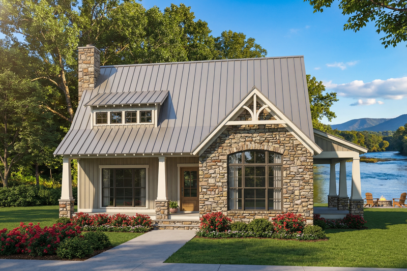 Country Style House Plan - 3 Beds 2.5 Baths 1874 Sq/Ft Plan #17-3464 Exterior