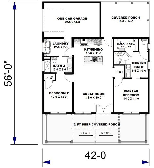 Dream House Plan - Floor Plan - Main Floor 3 for Farmhouse House Plan #44-318 - 2 bed, 3 bath