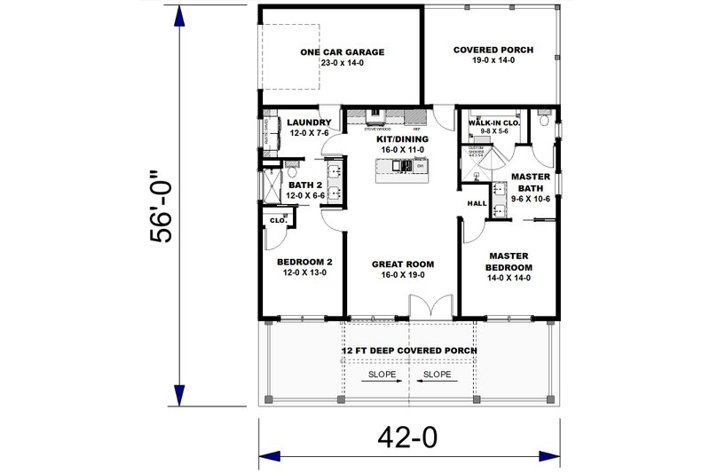 Dream House Plan - Floor Plan - Main Floor 3 for Farmhouse House Plan #44-318 - 2 bed, 3 bath