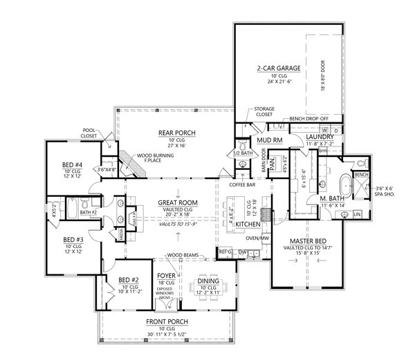 Farmhouse Floor Plan - Main Floor Plan #1074-66
