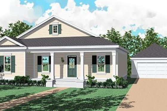 Exterior - Front Elevation for Southern House Plan #81-221 - 3 bed, 2 bath