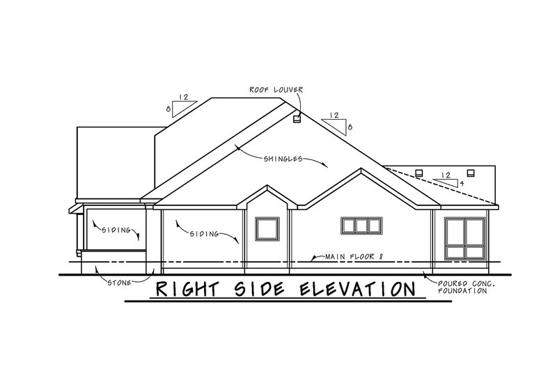 Dream House Plan - Right Side Elevation